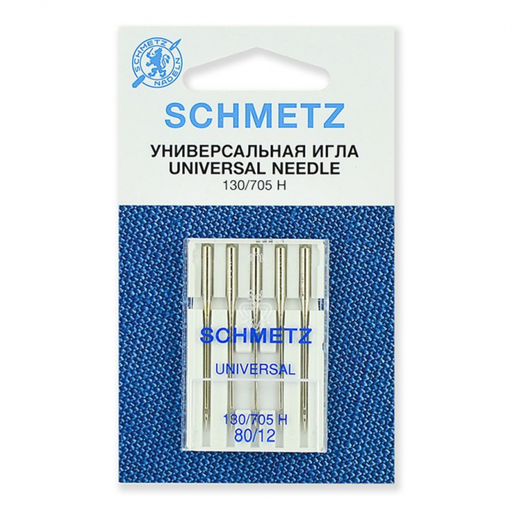 Иглы для бытовых швейных машин Schmetz стандартные 130/705H №80, уп.5 игл