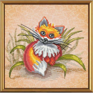 Набор для вышивания мулине НОВА СЛОБОДА арт.СВ5556 Рыжик 18х18 см
