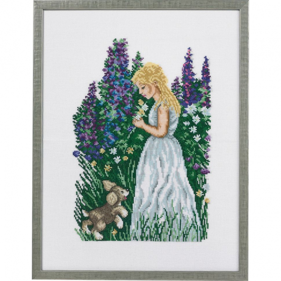Набор для вышивания "Девушка с щенком"