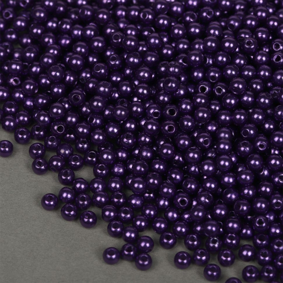 Бусины MAGIC 4 HOBBY круглые перламутр 4мм цв.133 фиолетовый уп.50г (1500шт)