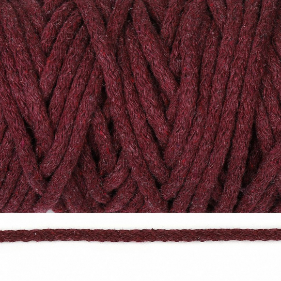 Шнур круглый х/б 06мм цв.043Т бордовый уп.50м