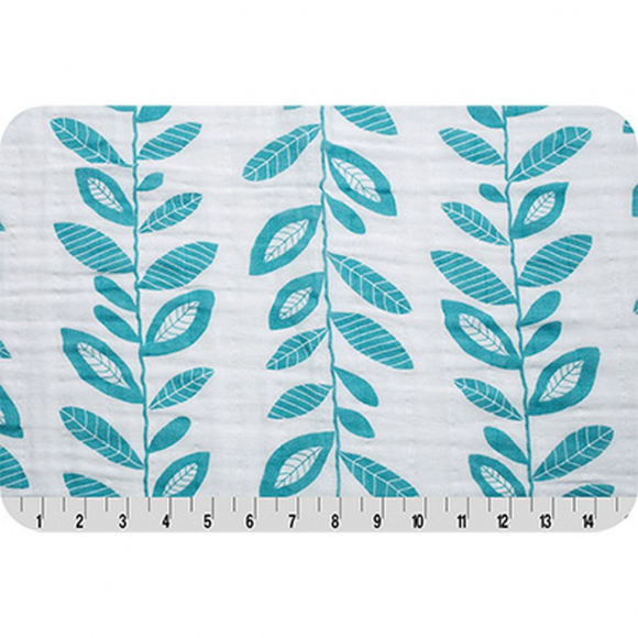 Ткань для пэчворка PEPPY Embrace (марлевка) 120 г/м? 100% хлопок цв.stem to stem teal уп.100х125 см