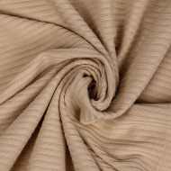 Ткань трикотаж лапша 320 г/м? 62% пэ, 30% вискоза, 8% спандекс шир.160 см арт.С.1855.09 цв.темно-бежевый рул.30м