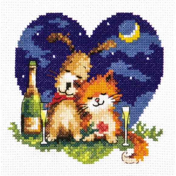 Набор для вышивания ЧУДЕСНАЯ ИГЛА арт.18-73 Счастье быть рядом 12х12 см Набор для вышивания ЧУДЕСНАЯ ИГЛА арт.18-73 Счастье быть рядом 12х12 см