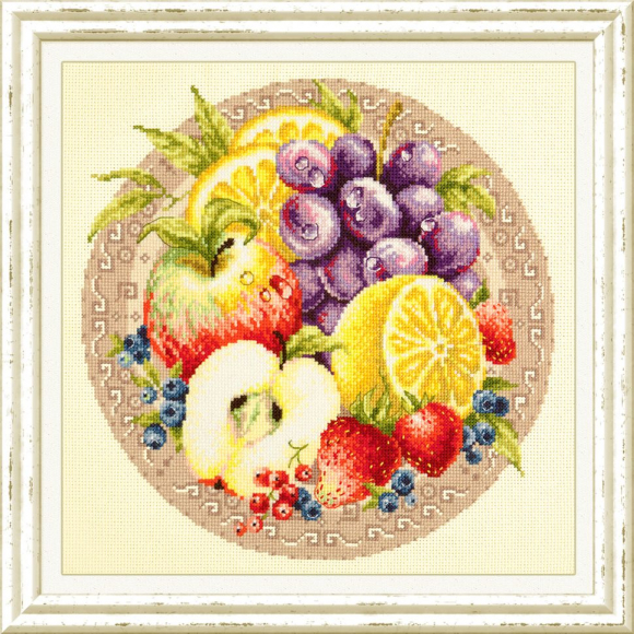 Набор для вышивания ЧУДЕСНАЯ ИГЛА арт.54-02 Фруктовый коктейль 27х27 см