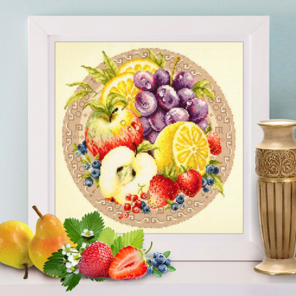 Набор для вышивания ЧУДЕСНАЯ ИГЛА арт.54-02 Фруктовый коктейль 27х27 см