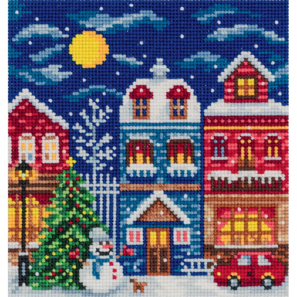 Набор для вышивания PANNA арт. OT-7368 Открытка. Зимний городок 12,5х12 см
