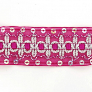 Тесьма с пайетками TBY арт.TH182 шир.38мм цв.027 бордовый уп.18,28м