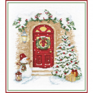 Набор для вышивания ОВЕН арт. 1249 Праздник в дверь стучится 21х19см