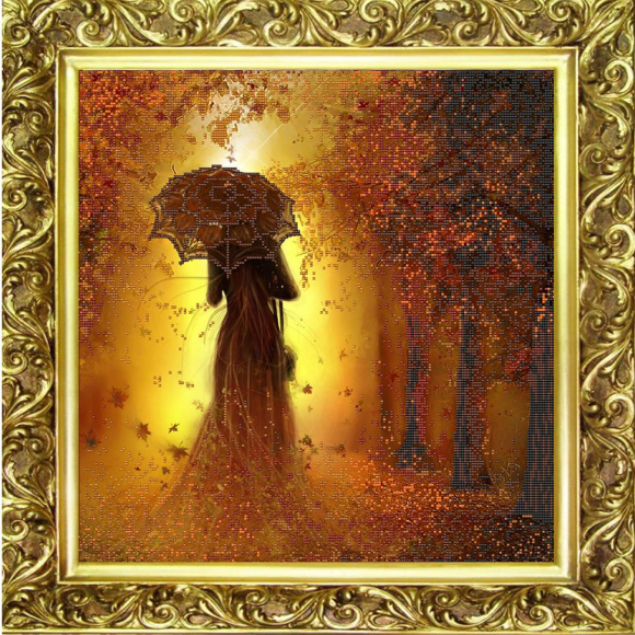 Рисунок на ткани (Бисер) КОНЁК арт. 9632 Леди Осень 40х40 см