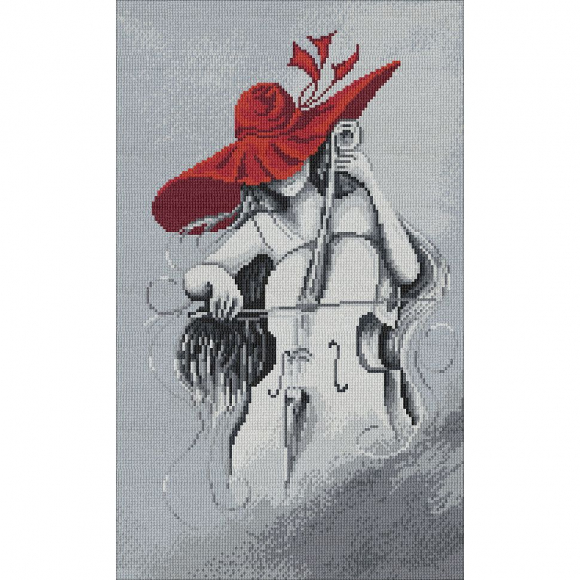 Набор для вышивания мулине НИТЕКС арт.0299 Виолончель 23х38 см