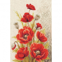 Картина мозаикой Molly арт.KM1066 Панно. Горный мак (25 цветов) 35х90 см