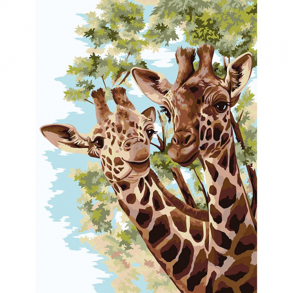 Картины по номерам с холстом на подрамнике ФРЕЯ арт.PNB.PMC-104 Жирафы в саванне 40х30 см Картины по номерам с холстом на подрамнике ФРЕЯ арт.PNB.PMC-104 Жирафы в саванне 40х30 см