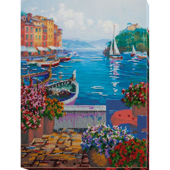 Набор для вышивания бисером АБРИС АРТ арт. AB-646 Уютный уголок 30х40 см