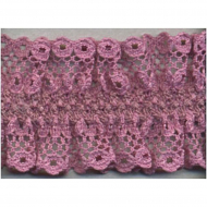 92840_Кружево-рюш на резинке, 40 мм, цвет темно-розовый