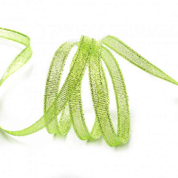 Лента IDEAL с люрексом арт.ТВ-ЛЮР шир. 6мм цв.071 салатовый уп.22,85 м