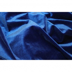 Ткань Бархат стрейч (93%-ПЭ, 7%-Лайкра) 230г/м?, шир.155см, арт.JIA-705 2,8мп/кг цв. синий рул.60м