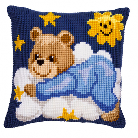 Набор для вышивания VERVACO арт.PN-0008573 Подушка Мишутка-мальчик 40х40 см