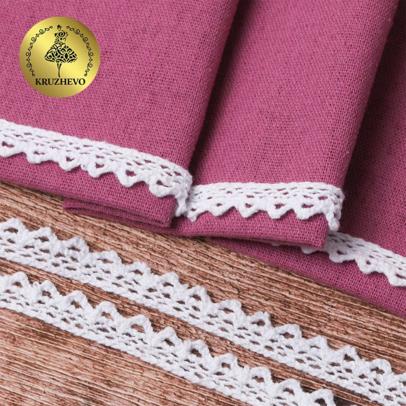 Тесьма вязаная KRUZHEVO 10мм TBY-5036 цв.02 белый уп.10м