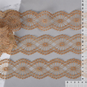 Кружево на сетке арт.TBY 10196 шир.55мм цв.розовый/ золото уп.13,71м