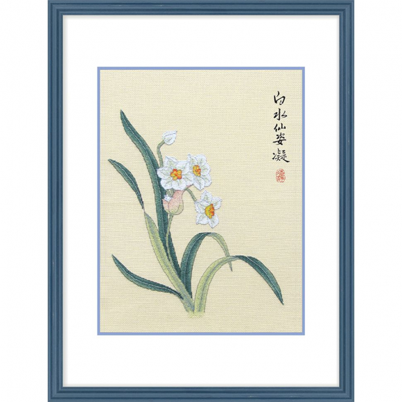 Набор для вышивания крестом XIU CRAFTS арт.2031902 Белый нарцисс 33х25 см