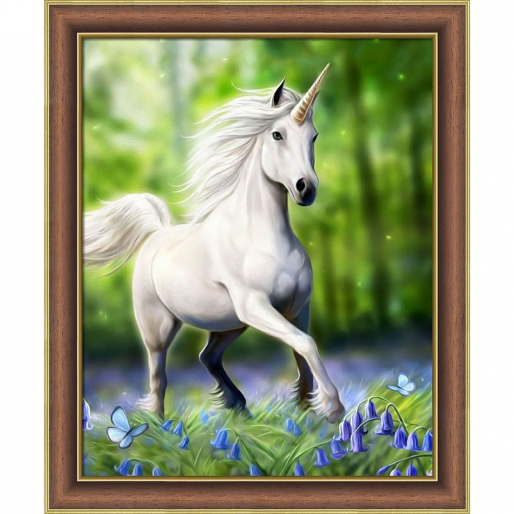 Набор для изготовления картин АЛМАЗНАЯ ЖИВОПИСЬ арт.АЖ.4099 Белый единорог