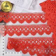 Кружево гипюр KRUZHEVO арт.TR.8GB0784 шир.40мм цв.06 красный, уп.9м