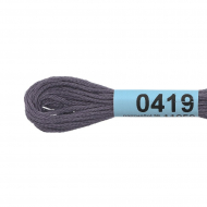 Нитки для вышивания Gamma мулине (0207-0819) 100% хлопок 24 x 8 м цв.0419 т.серый