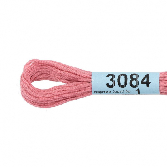 Нитки для вышивания Gamma мулине (3071-3172) 100% хлопок 24 x 8 м цв.3084 гр.розовый