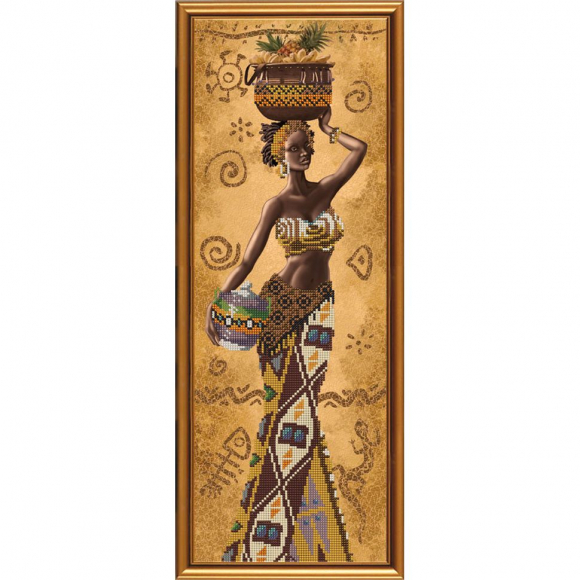 Набор для вышивания бисером НОВА СЛОБОДА арт.НД2078 Африканка с фруктами 18х51 см