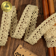 Кружево хлопковое KRUZHEVO 18мм арт.TR.1006 цв.02 молочный, уп.20м