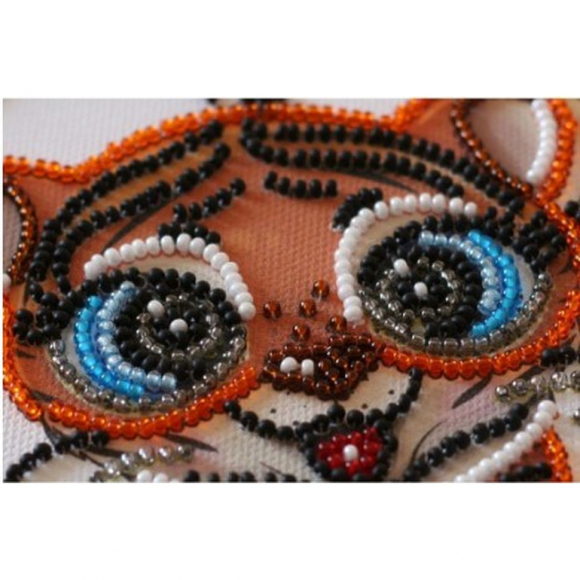 Набор для вышивания бисером АБРИС АРТ арт. AM-235 Веселый тигрёнок 15х15 см