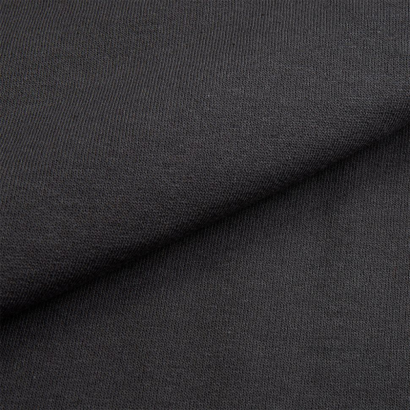 Ткань трикотаж Футер 2х нитка начес хлопок 190г опененд 100+100 графит 19-3905 уп.10м