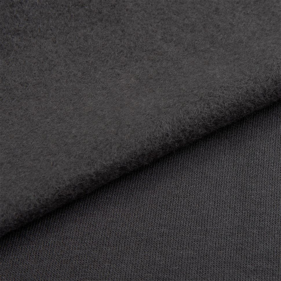 Ткань трикотаж Футер 2х нитка начес хлопок 190г опененд 100+100 графит 19-3905 уп.10м