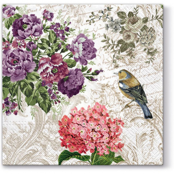 Салфетки трехслойные для декупажа, коллекция "Lunch"  PAW Decor Collection "Очаровательный сад"