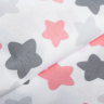 Ткань ранфорс Звезды, арт.WH 4898-v16, 130г/м?,100% хлопок, шир.240см, цв.белый/серый/розовый, уп.3м