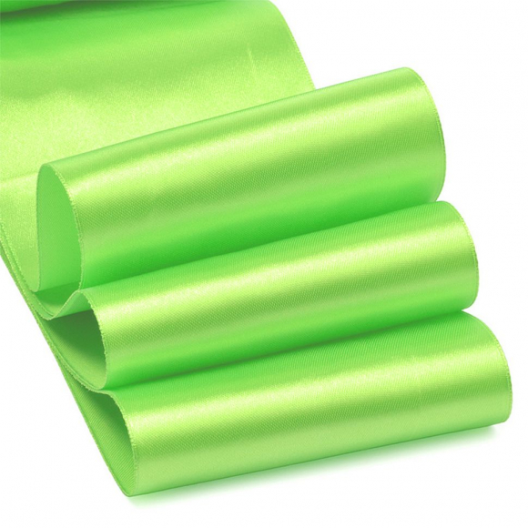 Лента атласная 100мм  цв.3034 гр.салатовый IDEAL уп.27,4 м