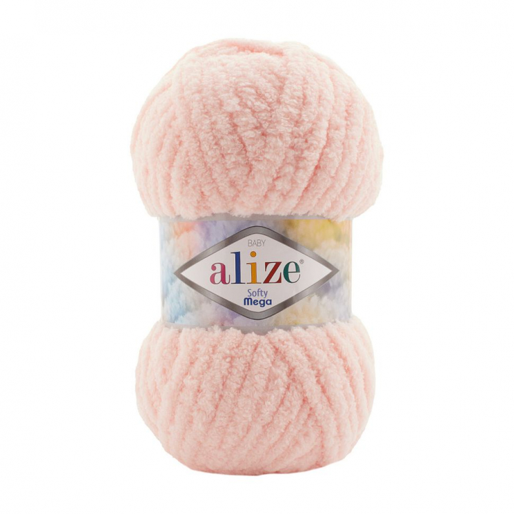 Пряжа для вязания Ализе Softy Mega (100% микрополиэстер) 5х100г/70м цв.340 пудра