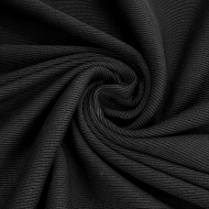 Кашкорсе трикотажное полотно 400г/м?  95%хб 5%эл  шир.60+60см арт.ШН-400955-02 цв.черный пач.15-60м (1кг-2,10м)