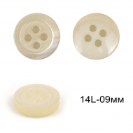 Пуговицы пластик TBY DFB003 цв.белый 14L-09мм, 4 прокола, 100 шт
