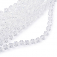 Бусины граненые Рондель (стекло) на нитях арт.TBY-R-2 12мм  цв.01 прозрачный уп.1х50 бусин