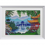 Рисунок на ткани (Бисер) КОНЁК арт. 1290 Китайские пагоды 29х39см