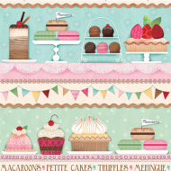 Ткань для пэчворка PEPPY Sugary Sweet Panel 4550 146 г/м? 100% хлопок цв.25494 MUL1 уп.60х110 см