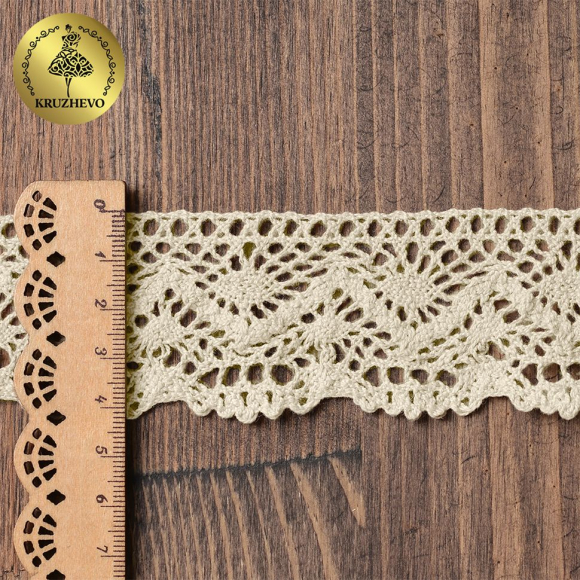 Тесьма вязаная KRUZHEVO 45мм TBY-5235 цв.35 кремовый уп.10м