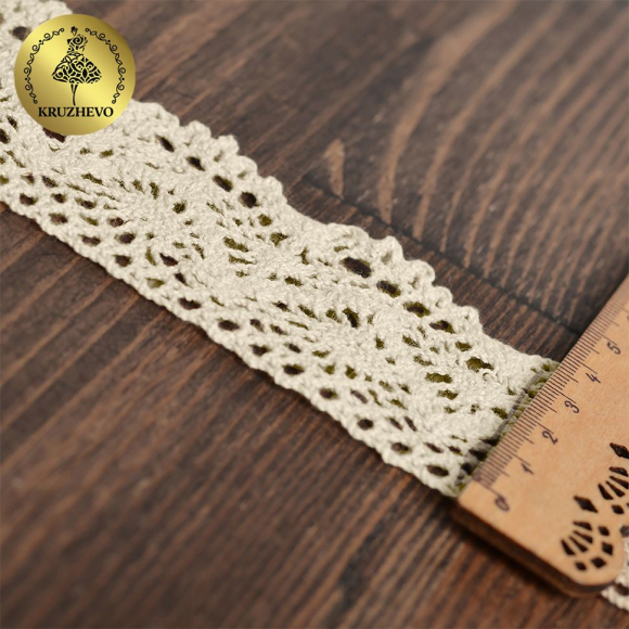 Тесьма вязаная KRUZHEVO 45мм TBY-5235 цв.35 кремовый уп.10м