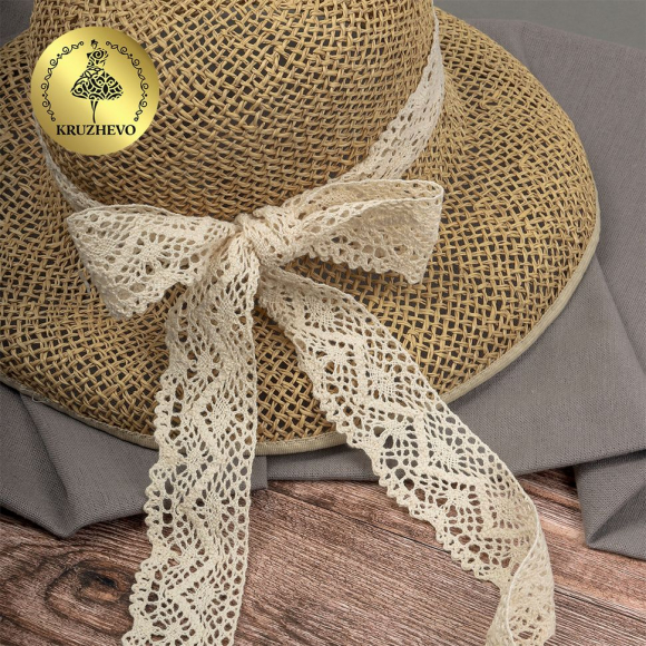 Тесьма вязаная KRUZHEVO 45мм TBY-5235 цв.35 кремовый уп.10м
