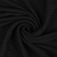 Ткань трикотаж лапша 310 г/м? 51% вискоза, 25% нейлон, 24% пэ шир.150 см арт.С.1609.03 цв.черный рул.50м