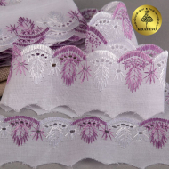 Кружево шитье арт.ТСВ-2028 шир.5см цв.101/164 сиреневый 100% п/э,уп.13,71м