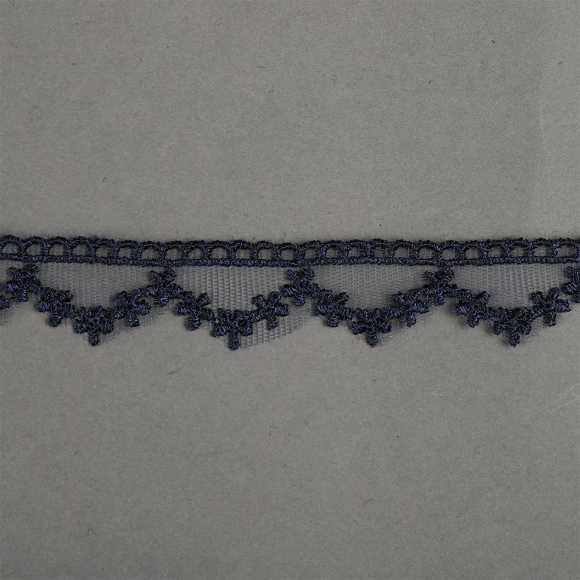 Кружево на сетке арт.TR.7018 шир.20мм цв.04 темно-синий уп.9м