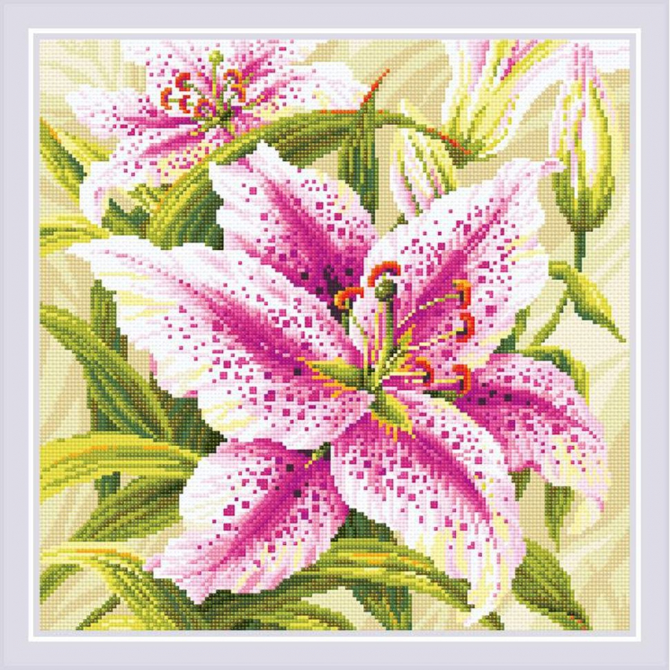 Набор РИОЛИС мозаичная картина арт.AM0081 Лилии 40х40 см